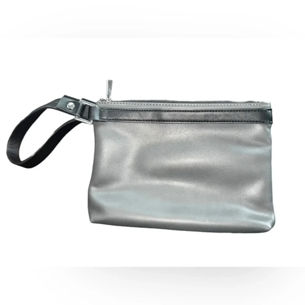 Kendall + Kylie Wristlet Clutch Purse Blue & Black Oversized‎ Cosmetic Bag
